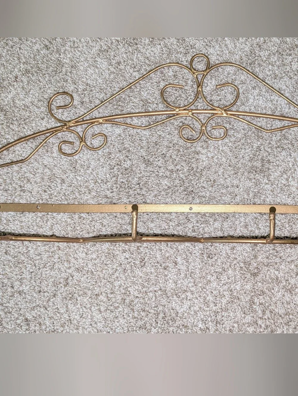 Ornate Metal Wall Hooks - Gold Accent 3